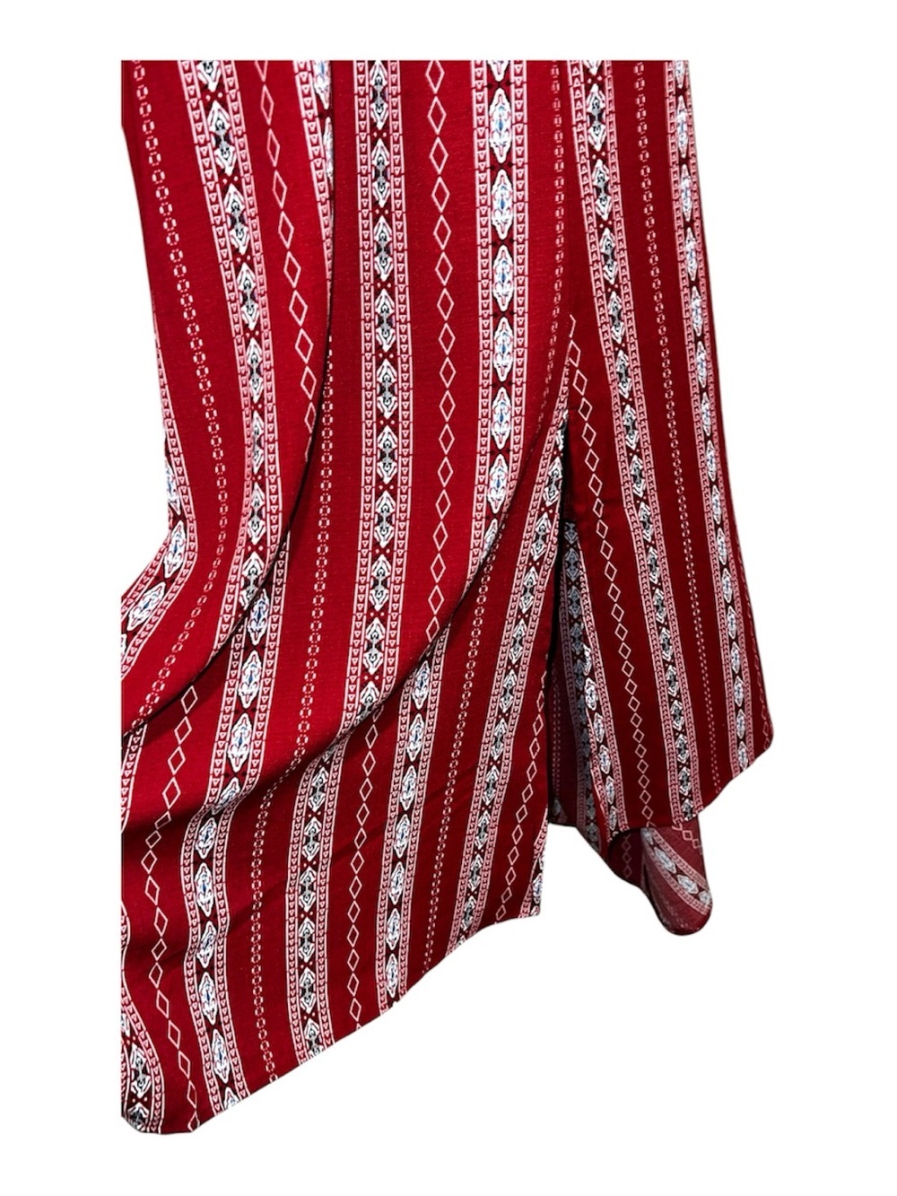New Lulus Red Geometric Print Midi Dress - Size Medium - Picture 5 of 12